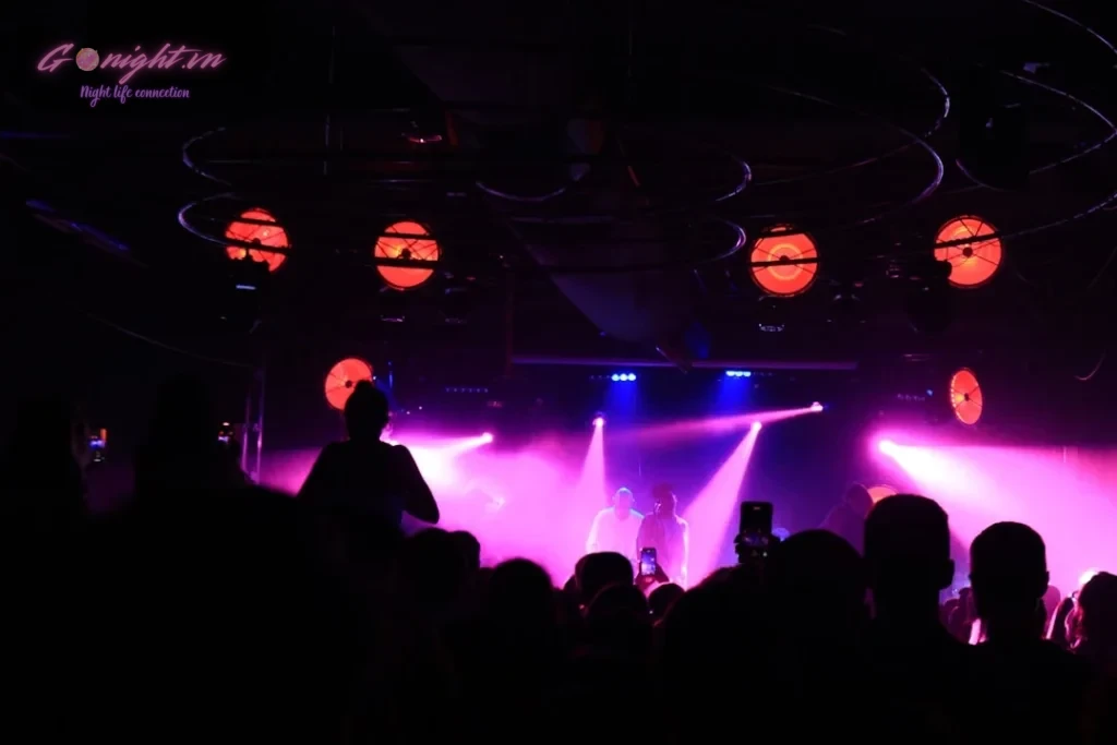 a band playing on a stage
