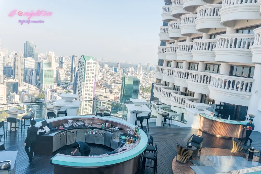 A view of a city from a high rise building