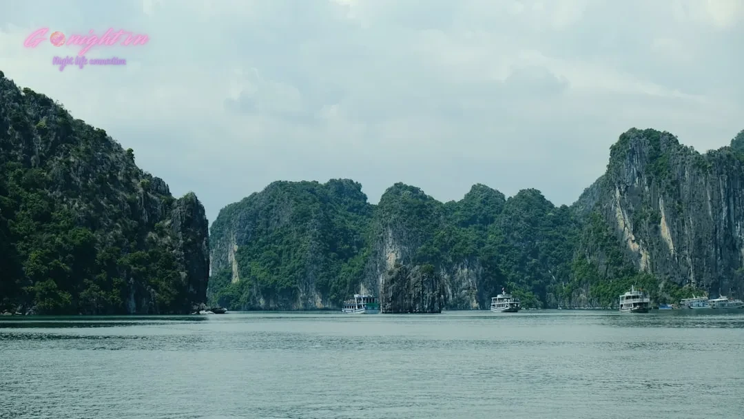 A large body of water surrounded by mountains